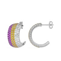 Pave Huggie Hoop Earrings