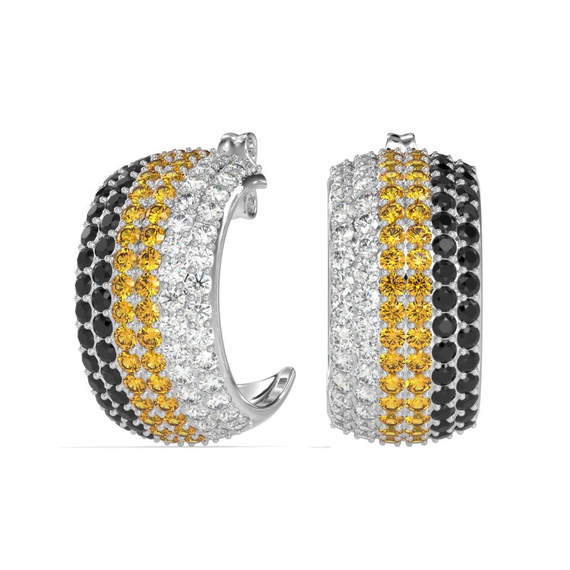 Pave Huggie Hoop Earrings