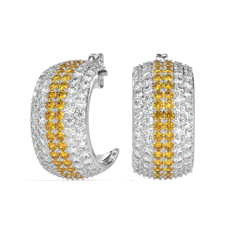 Pave Huggie Hoop Earrings