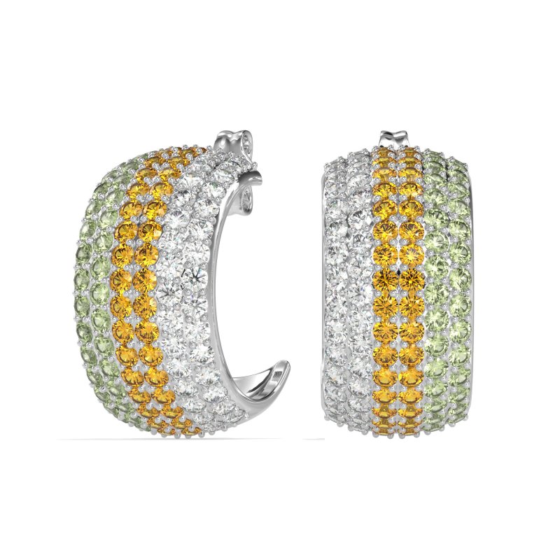 Pave Huggie Hoop Earrings