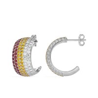 Pave Huggie Hoop Earrings