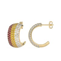 Pave Huggie Hoop Earrings