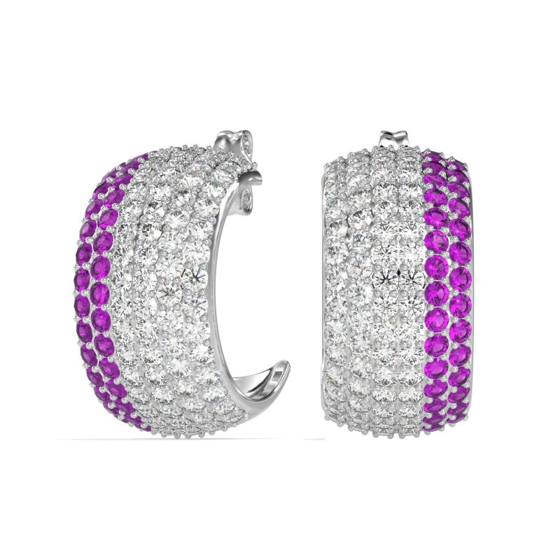 Pave Huggie Hoop Earrings