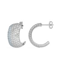 Pave Huggie Hoop Earrings