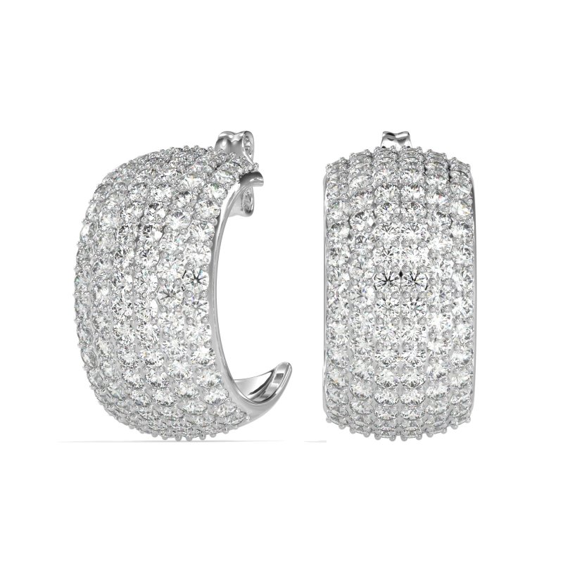 Pave Huggie Hoop Earrings