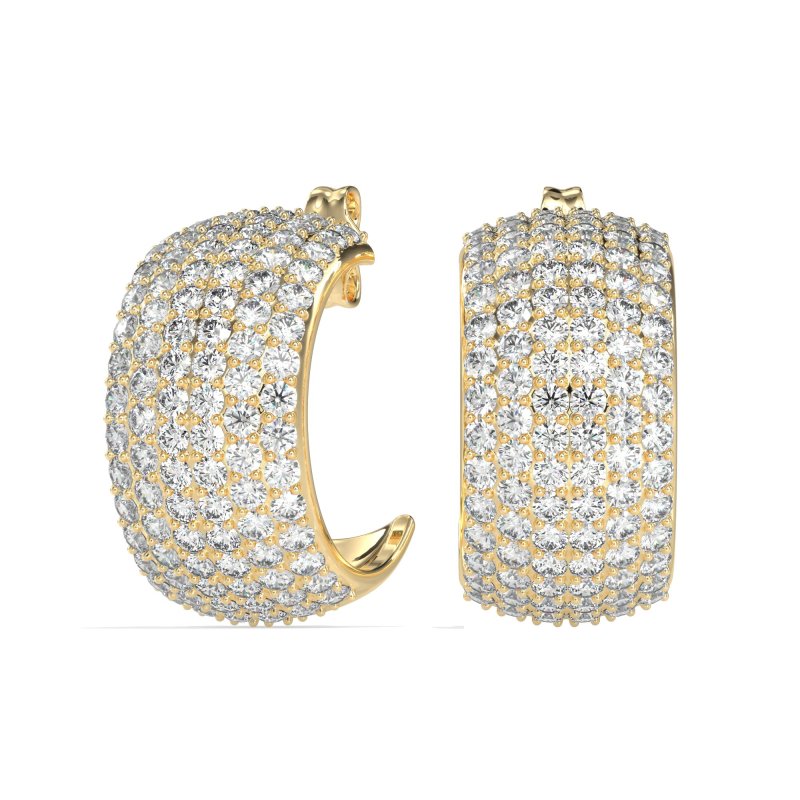 Pave Huggie Hoop Earrings