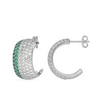 Pave Huggie Hoop Earrings