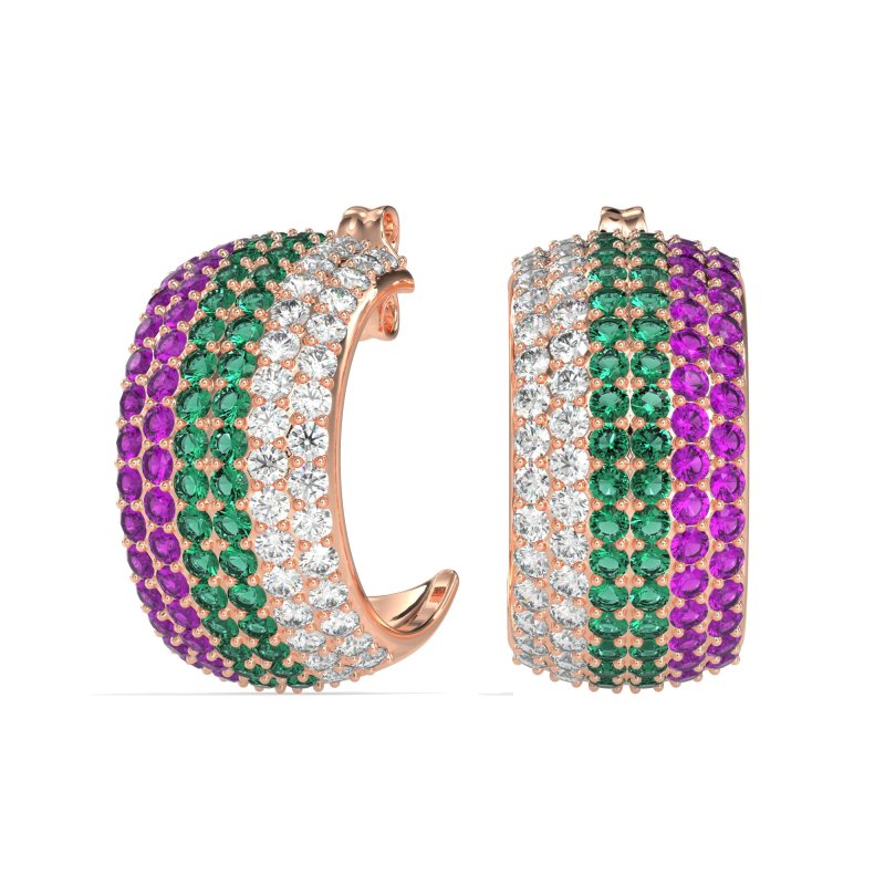 Pave Huggie Hoop Earrings