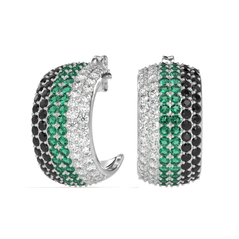 Pave Huggie Hoop Earrings