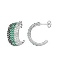 Pave Huggie Hoop Earrings