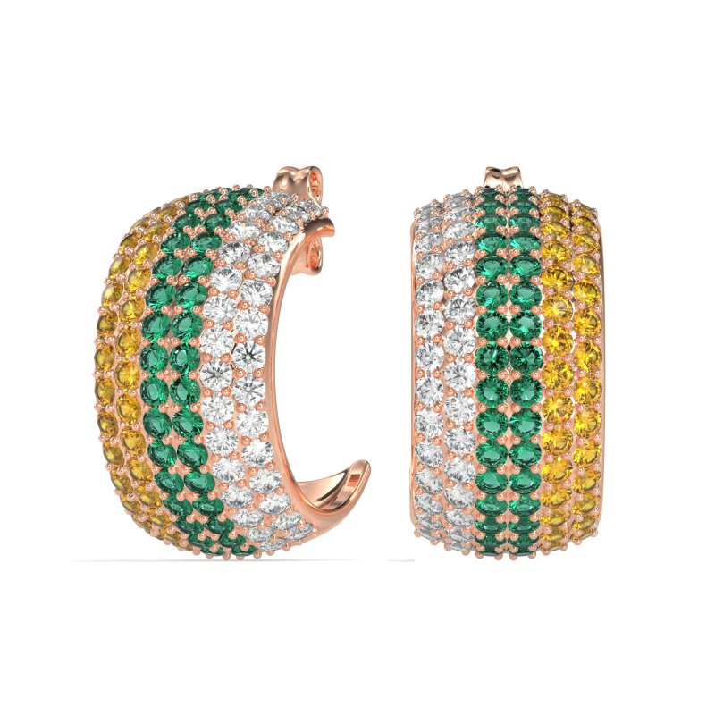 Pave Huggie Hoop Earrings
