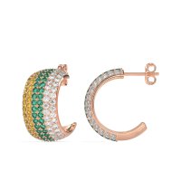 Pave Huggie Hoop Earrings