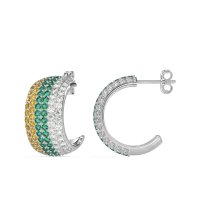 Pave Huggie Hoop Earrings