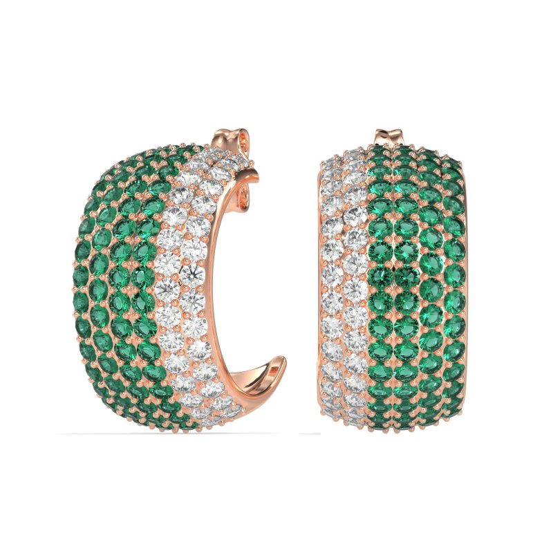 Pave Huggie Hoop Earrings