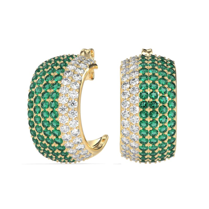 Pave Huggie Hoop Earrings