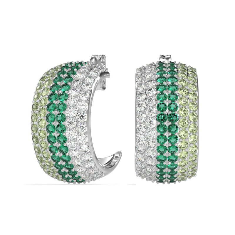 Pave Huggie Hoop Earrings