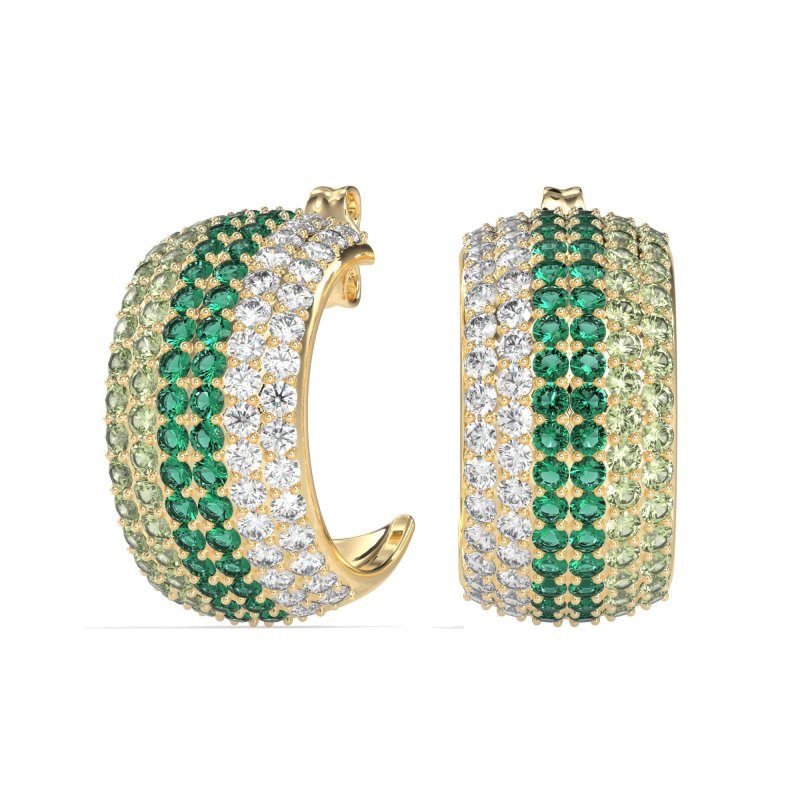 Pave Huggie Hoop Earrings