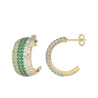 Pave Huggie Hoop Earrings