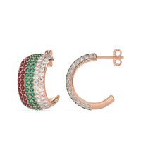Pave Huggie Hoop Earrings