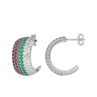 Pave Huggie Hoop Earrings