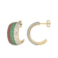 Pave Huggie Hoop Earrings