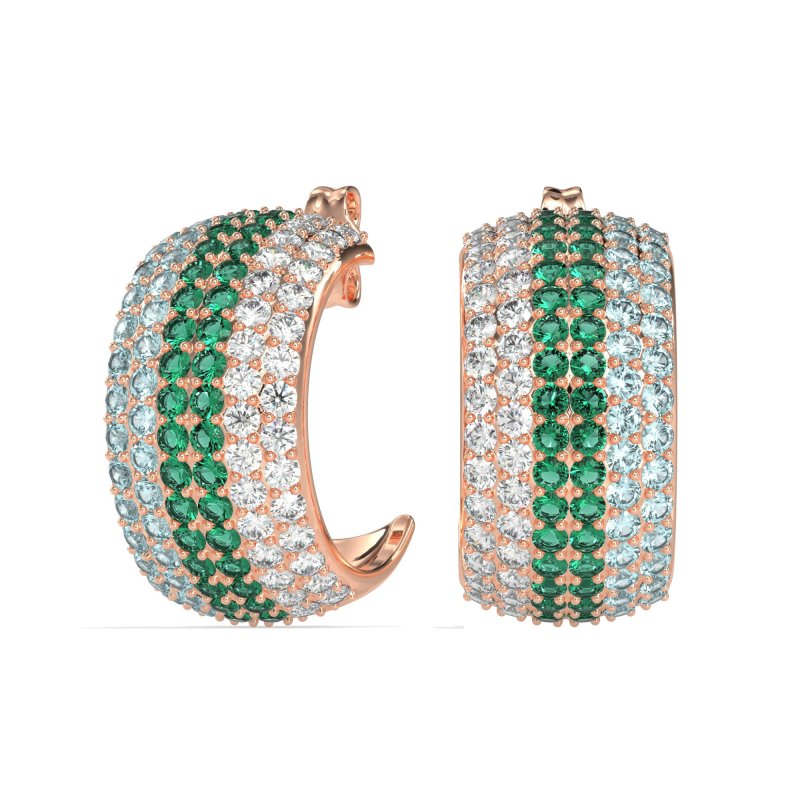 Pave Huggie Hoop Earrings