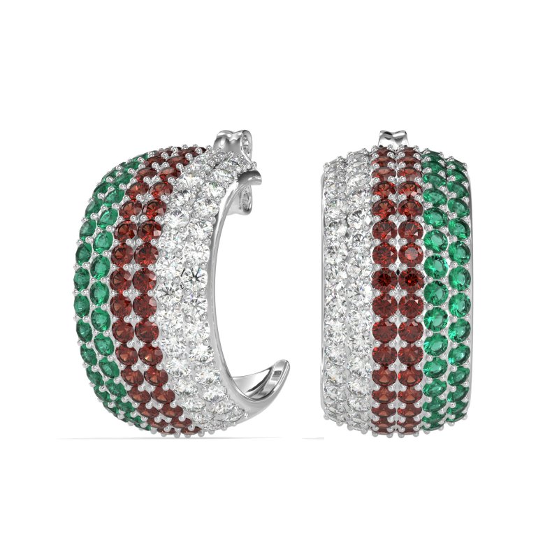 Pave Huggie Hoop Earrings