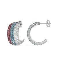 Pave Huggie Hoop Earrings