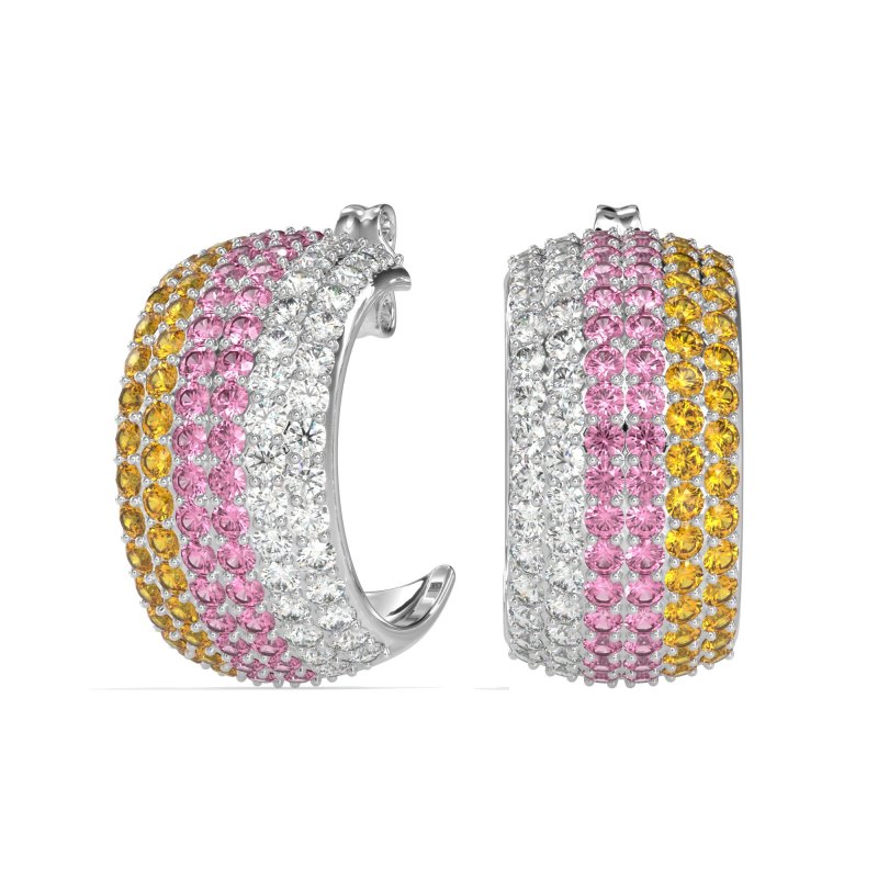 Pave Huggie Hoop Earrings