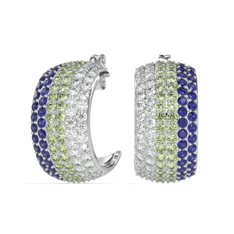 Pave Huggie Hoop Earrings