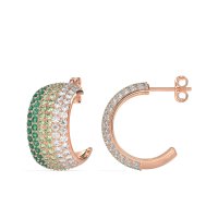 Pave Huggie Hoop Earrings