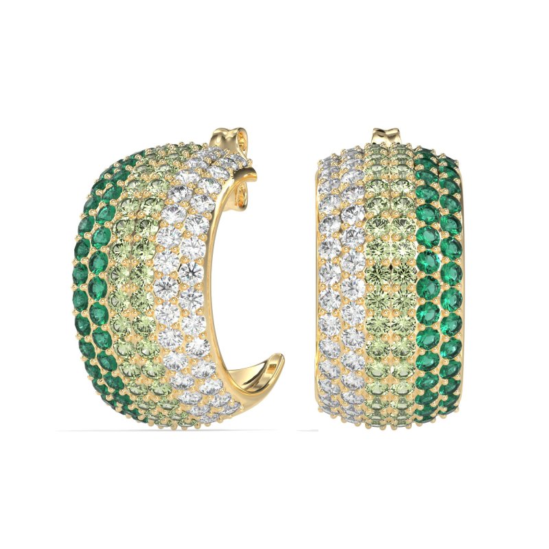 Pave Huggie Hoop Earrings