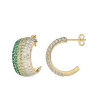 Pave Huggie Hoop Earrings