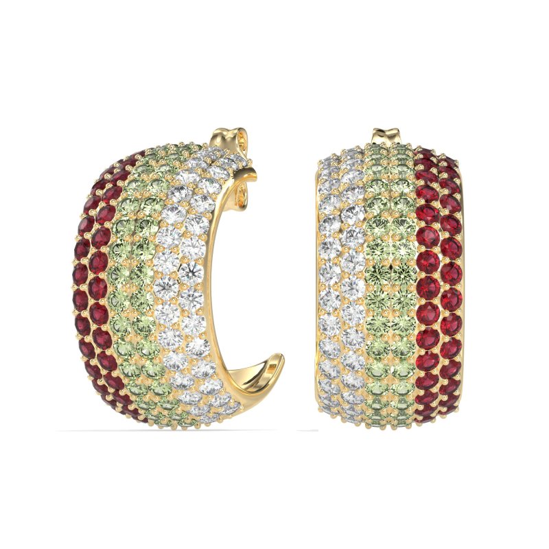 Pave Huggie Hoop Earrings