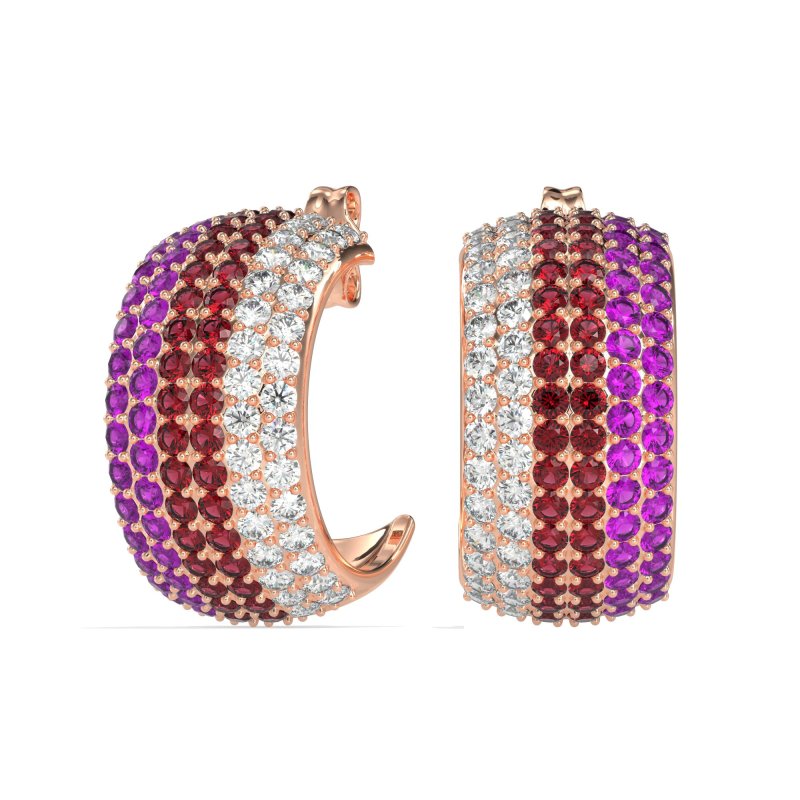 Pave Huggie Hoop Earrings
