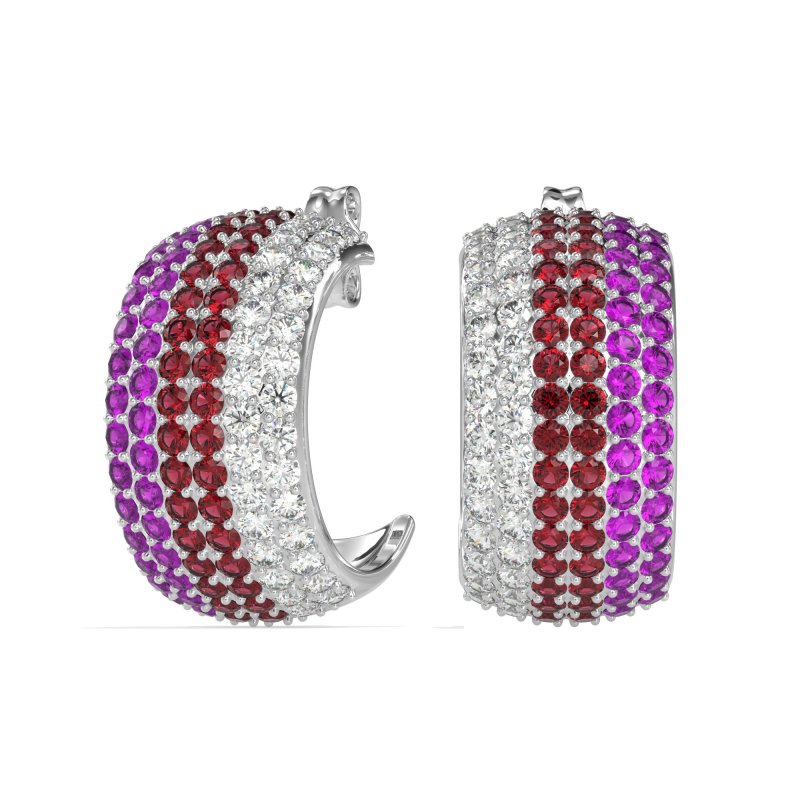Pave Huggie Hoop Earrings