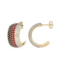 Pave Huggie Hoop Earrings