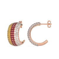 Pave Huggie Hoop Earrings