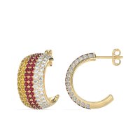 Pave Huggie Hoop Earrings