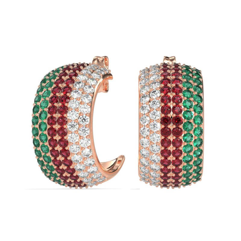 Pave Huggie Hoop Earrings