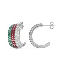 Pave Huggie Hoop Earrings
