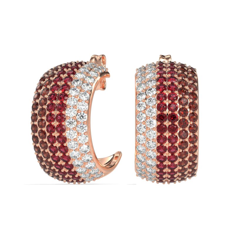 Pave Huggie Hoop Earrings