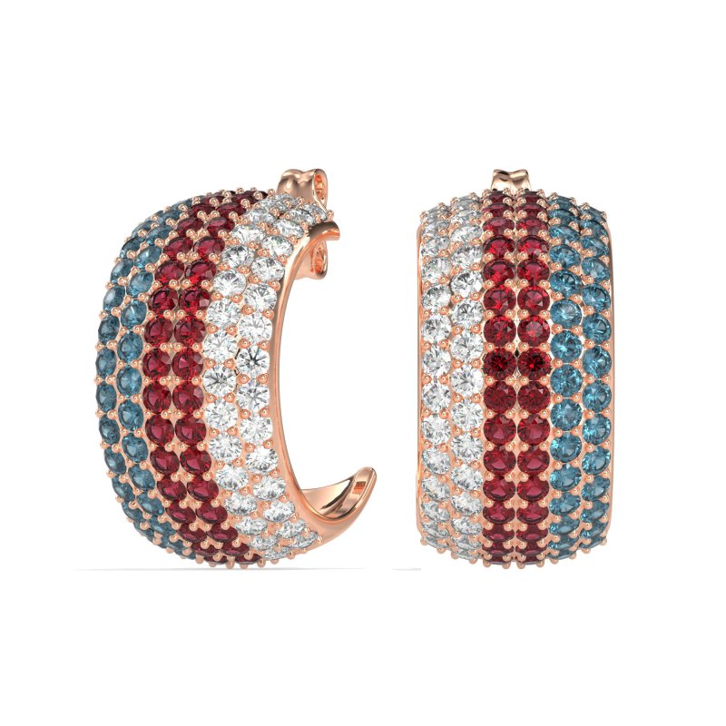 Pave Huggie Hoop Earrings