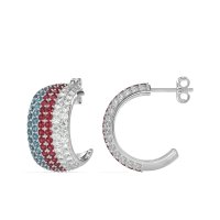 Pave Huggie Hoop Earrings
