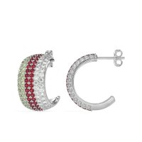 Pave Huggie Hoop Earrings