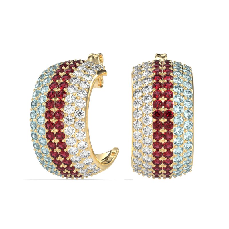 Pave Huggie Hoop Earrings