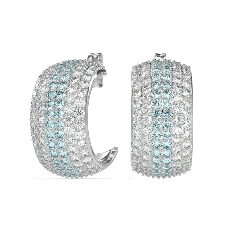 Pave Huggie Hoop Earrings