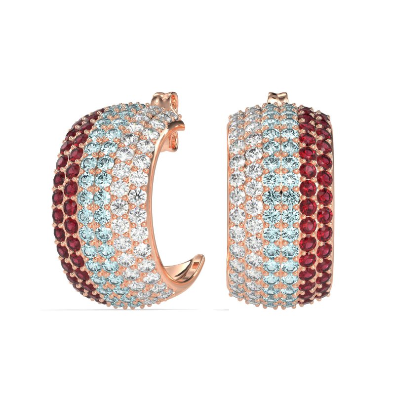 Pave Huggie Hoop Earrings
