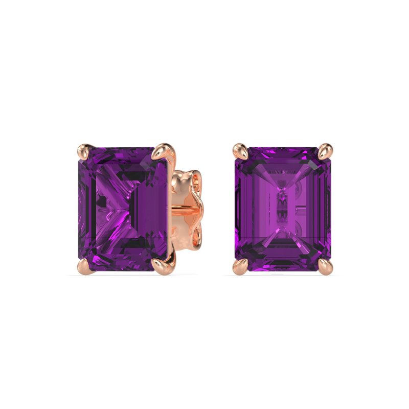 Emerald Cut Stud Earrings