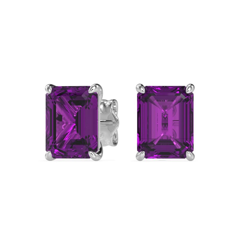 Emerald Cut Stud Earrings